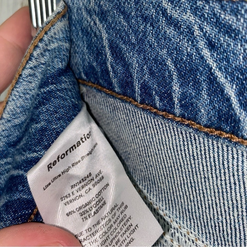 Reformation Liza Ultra High Rise Straight Jeans Size 24 NWT Sustainable Denim - Picture 8 of 12
